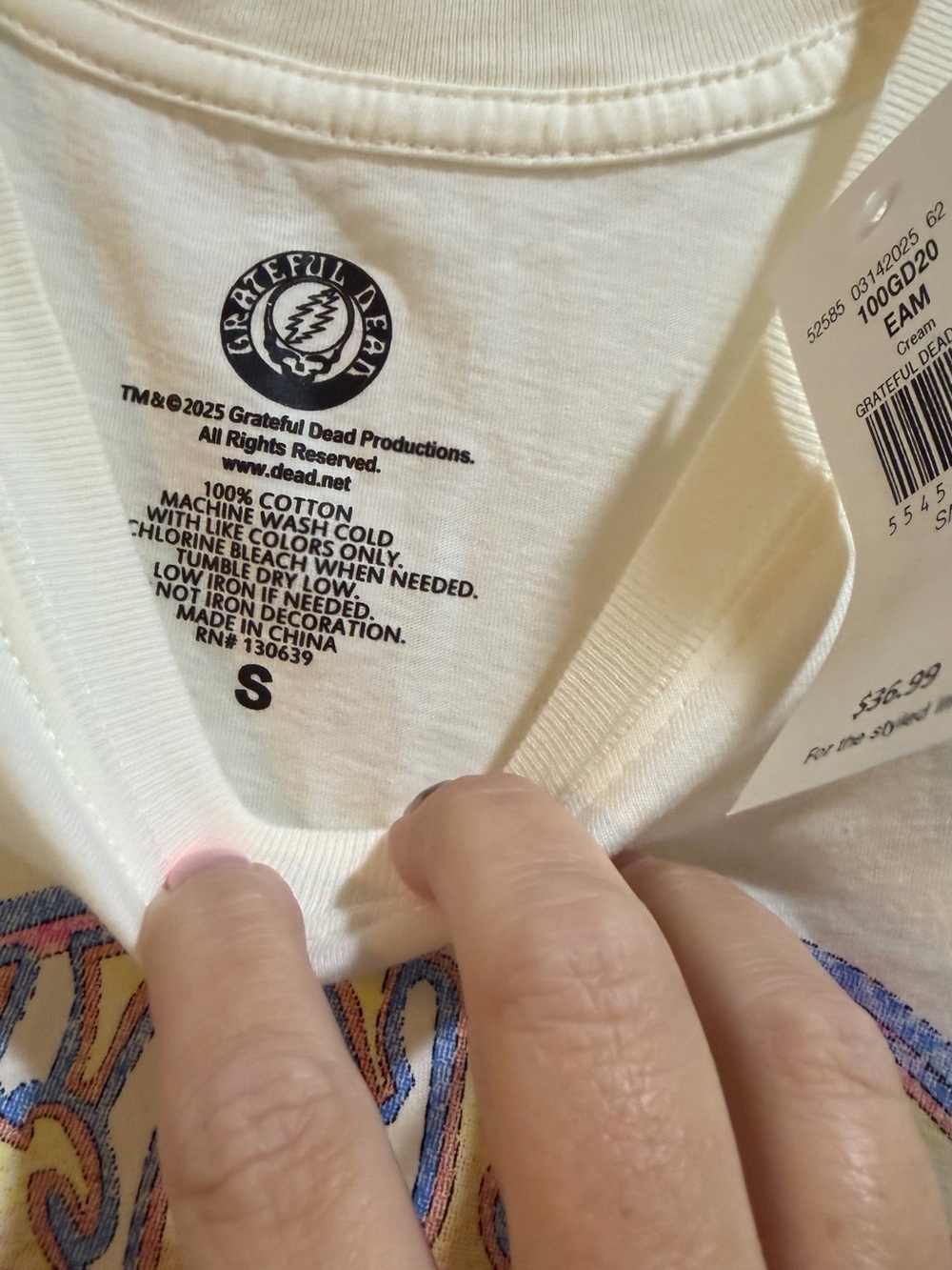 Grateful Dead Cream Graphic Tee NWT Buckle - Picture 2 of 3